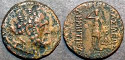 Ancient Coins - BACTRIA, Demetrios I (Demetrius) AE dichalkon or double unit, Herakles/Artemis. SCARCE & CHOICE!