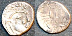 Ancient Coins - NEW KING! INDIA, UNKNOWN KINGDOM IN SIND OR PUNJAB, Rana Vigraha Silver damma, RARE & SUPERB!