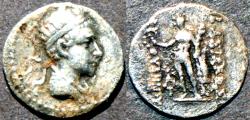 Ancient Coins - BACTRIA (BAKTRIA): Euthydemos II (Euthydemus) Silver obol: SCARCE and CHOICE!