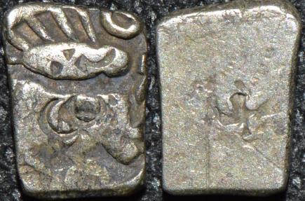Ancient Coins - INDIA, SURASENA janapada, silver (AR) 1/2 karshapana, van't Haaff 1.16. SCARCE!