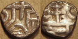 Ancient Coins - INDIA, Vijayanagar: Hari Hara II Silver 10-rattis, Goa region type. RARE + CHOICE!