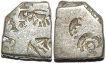 Ancient Coins - INDIA, MAURYA: Series VIb Silver punchmarked karshapana, GH 543. CHOICE!