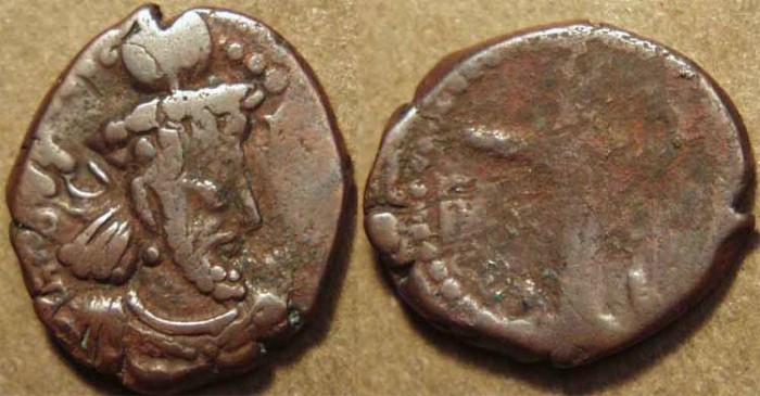 Ancient Coins - INDIA, KUSHANO-SASANIAN, Varhran I Kushanshah: Copper drachm, neat type. SCARCE!