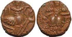 World Coins - INDIA, KINGS of KASHMIR, Parthavarman (906-921) AE panchi. SCARCE + CHOICE!
