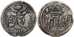 Ancient Coins - INDIA, KIDARITES in GANDHARA, Kidara: Sasanian style Silver drachm in the name of Varahran. SCARCE & CHOICE!