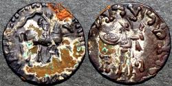 Ancient Coins - INDO-SCYTHIAN, AZES I Silver drachm, Senior 90, with Athena reverse. SCARCE & BARGAIN-PRICED!