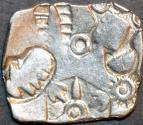 Ancient Coins - INDIA, MAGADHA: Series I AR punchmarked karshapana GH 198. RARE and SUPERB!