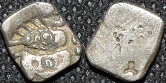 Ancient Coins - INDIA, SURASENA janapada, silver (AR) 1/2 karshapana, van't Haaff 1.15. SCARCE and CHOICE!