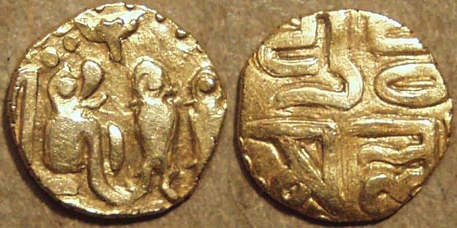 INDIA, CHOLAS: Raja Raja Chola (985-1014) Gold 1/8 kahavanu ...