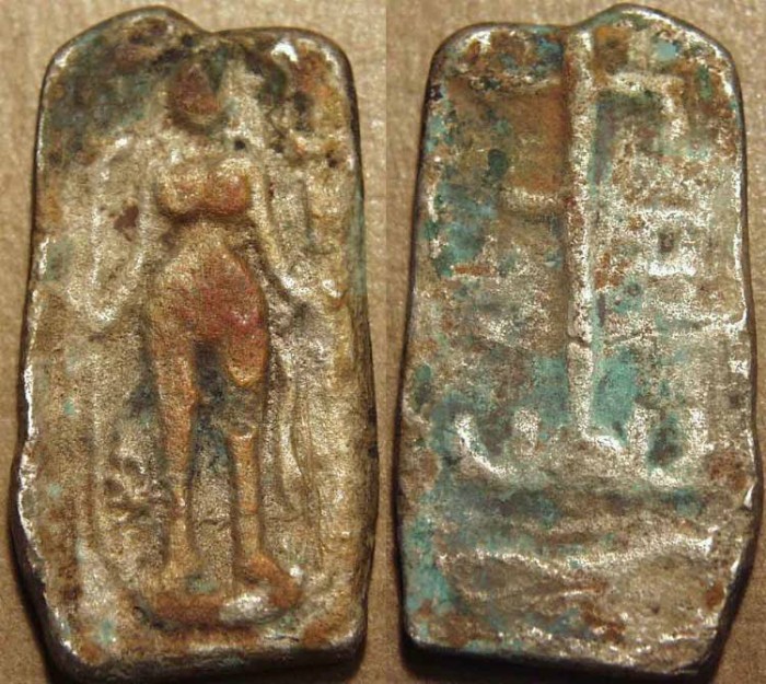 Ancient Coins - SRI LANKA, c. 2nd century, Billon "Lakshmi plaque" VERY RARE + CHOICE!