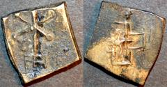 Ancient Coins - INDIA, ANCIENT CITY STATES, PRAKASHE anonymous AE unit. VERY RARE & CHOICE!