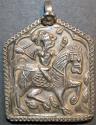 World Coins - INDIA, MARATHA period, Silver pendant representing Khanderao or Khandoba. SPECTACULAR!