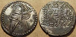 Ancient Coins - PARTHIA, VOLOGASES VI (208-228 CE) Silver drachm, Ecbatana, Sell 88.20. SHORE PLATE COIN. SUPERB WITH FULL DOTTED BORDER! 