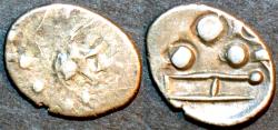 Ancient Coins - INDIA, UNKNOWN KINGDOM IN SIND OR PUNJAB, "Tapana" Silver unit "Three Dot" type.
