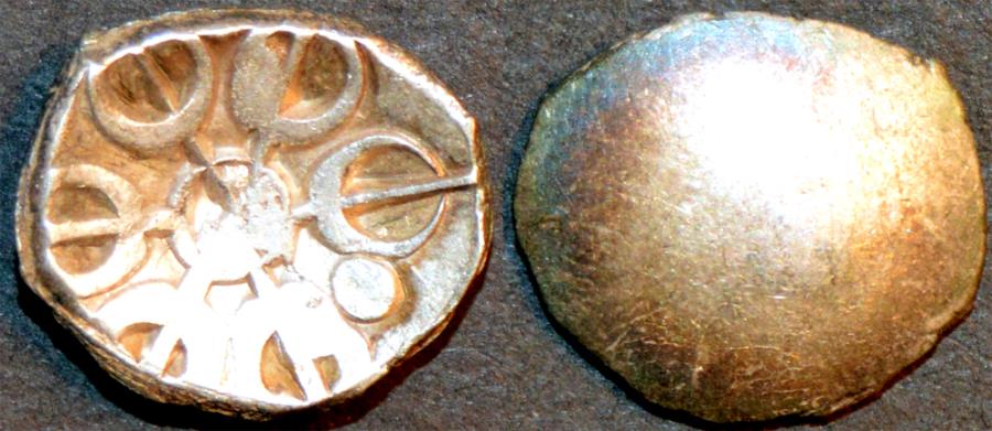 Ancient Coins - INDIA, GANDHARA janapada, Silver 1/8 satamana, Type 4. CHOICE!