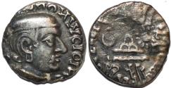 Ancient Coins - INDIA, WESTERN KSHATRAPAS: Jivadaman (c.197-198 CE) Silver drachm, Legend A. RARE and BARGAIN-PRICED!