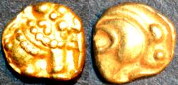 Ancient Coins - INDIA: WESTERN GANGAS: Anonymous Gold fanam. RARE & SUPERB!