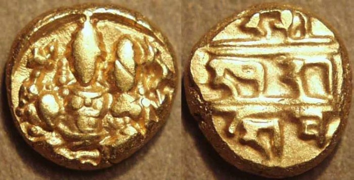 World Coins - INDIA, IKKERI NAYAKAS: Sadasiva Gold pagoda, Type A. VERY RARE + CHOICE!