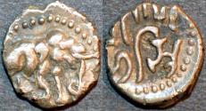 World Coins - INDIA, feudatory of CHALUKYAS of GUJARAT, Rana Hasti AR damma. RARE & CHOICE!