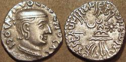 Ancient Coins - INDIA, WESTERN KSHATRAPAS: Rudradaman (c.130-150 CE) Silver drachm, Legend B. SUPERB!