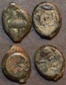Ancient Coins - INDIA, WESTERN KSHATRAPAS: Rudrasena I (199-222 CE) Potin unit, year S. 137. SCARCE! Lot of 2 coins