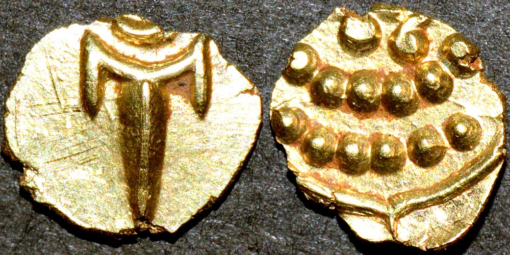 INDIA, MARATHAS of THANJAVUR: Anonymous Gold fanam, c. 1678