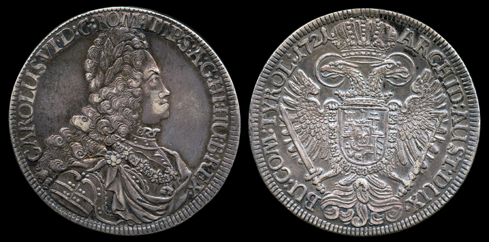 1721 Austria (Hall Mint) Charles VI, Holy Roman Emperor 1 Thaler
