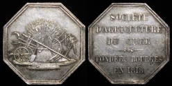 World Coins - 1818 France - Jeton - Founding of the Cher Agricultural Society in Bourges