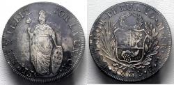 World Coins - 1838 – MB Lima Mint (MA) – North Peru Early Republic (Peruvian/ Bolivian Confederation) – AU - Silver