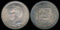 World Coins - 1960(a) Venezuela 25 Centimos BU