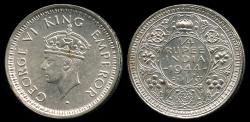 World Coins - 1944 B India (British) 1/4 Rupee UNC