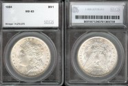 Us Coins - 1884 Morgan Dollar SEGS MS63