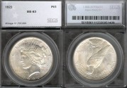 Us Coins - 1922 Peace Dollar SEGS MS63