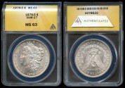 Us Coins - 1878s Morgan Dollar - VAM 17 ANACS MS63
