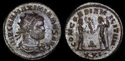 Ancient Coins - Maximianus Antoninianus - CONCORDIA MILITVM - Heraclea Mint 