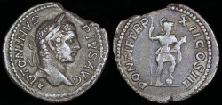 Ancient Coins - Caracalla Denarius - PONTIF TR P XII COS III - Rome Mint 