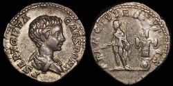 Ancient Coins - Geta Denarius - PRINC IVVENTVTIS - Rome Mint 