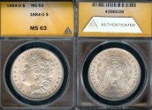 Us Coins - 1884o Morgan Dollar ANACS MS63