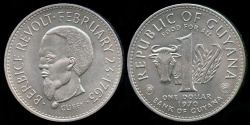 World Coins - 1970 Guyana 1 Dollar - FAO - BU