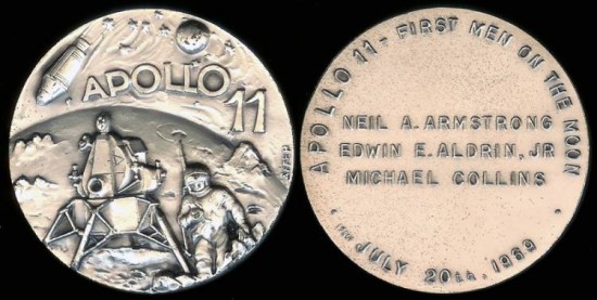 APOLLO 11 記念メダル 銀925/1000 1969年 ITALY Apollo 11 Lunar Landing Commemorative Medal 1969, sterling silver