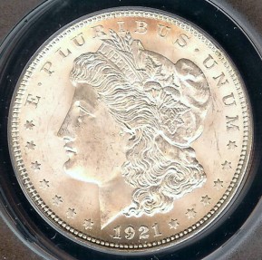 US Coins - 1921 Morgan Dollar ANACS MS63