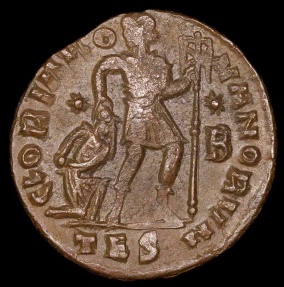 Ancient Coins - Valentinian I  Ae3 - GLORIA ROMANORVM - Thessalonica Mint 