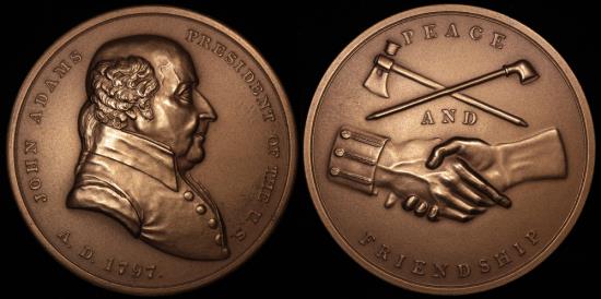 1797-2018 U.S John Adams 1 oz Silver Matte Presidential Medal GEM BU SKU55023 
