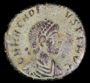 Ancient Coins - Arcadius Ae4 - VIRTVS EXERCITI - Nicomedia Mint
