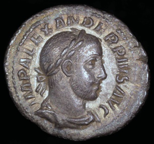 Ancient Coins - Severus Alexander Denarius - SPES PVBLICA - Rome Mint 