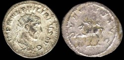 Ancient Coins - Philip I Antoninianus - ADVENTVS AVGG - Rome Mint
