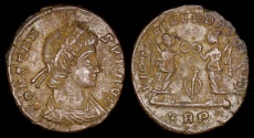 Ancient Coins - Constans Ae4 - VICTORIAE DD AVGGQ NN - Trier Mint