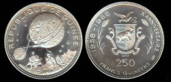 World Coins - 1969 Guinea 250 Franc Proof 