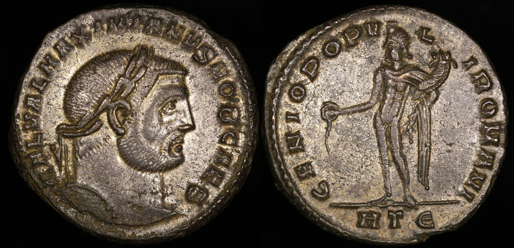 GIRUVI 「Grow on the Wall」Gracilius Galerius Follis - GENIO POPVLI ROMANI - Heraclea Mint