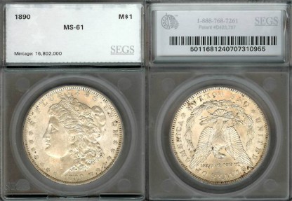 US Coins - 1890 Morgan Dollar SEGS MS61